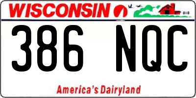 WI license plate 386NQC