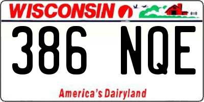 WI license plate 386NQE