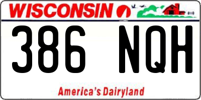 WI license plate 386NQH