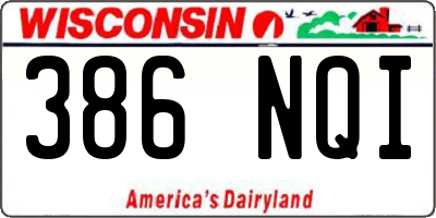 WI license plate 386NQI