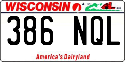 WI license plate 386NQL