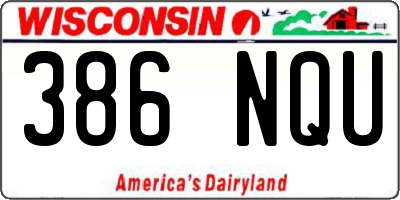 WI license plate 386NQU
