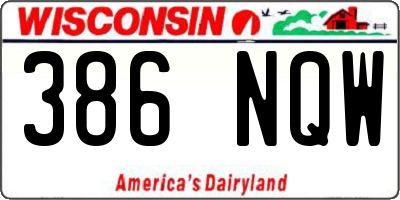 WI license plate 386NQW