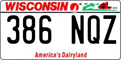 WI license plate 386NQZ