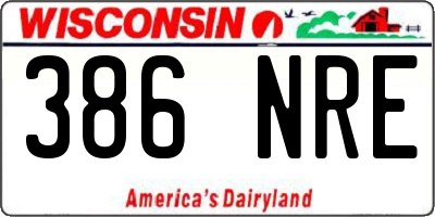 WI license plate 386NRE