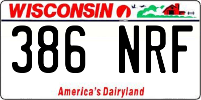 WI license plate 386NRF