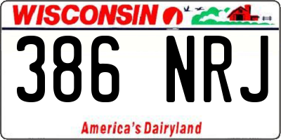 WI license plate 386NRJ