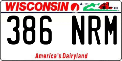 WI license plate 386NRM