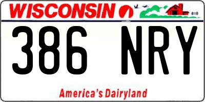 WI license plate 386NRY