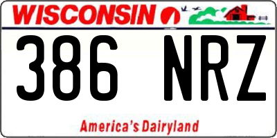 WI license plate 386NRZ