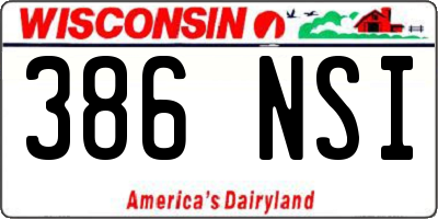 WI license plate 386NSI