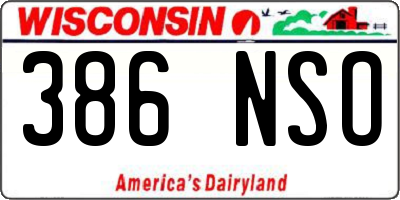 WI license plate 386NSO