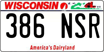 WI license plate 386NSR