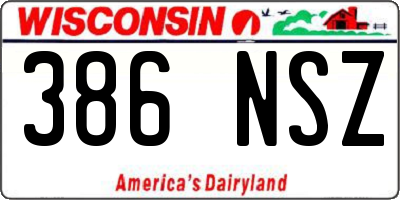 WI license plate 386NSZ