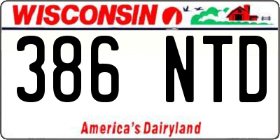 WI license plate 386NTD