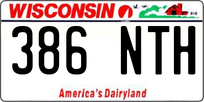 WI license plate 386NTH