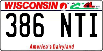 WI license plate 386NTI