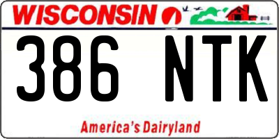 WI license plate 386NTK