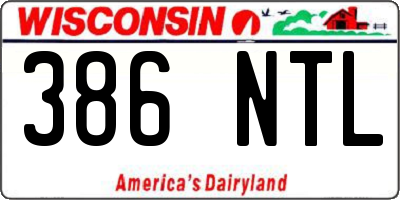 WI license plate 386NTL