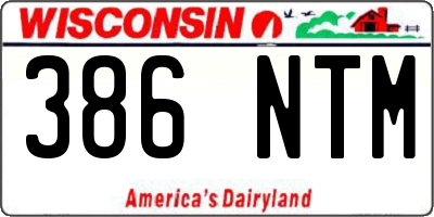 WI license plate 386NTM