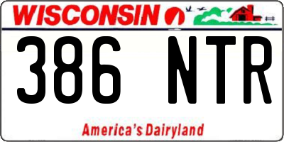 WI license plate 386NTR