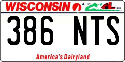 WI license plate 386NTS