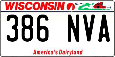 WI license plate 386NVA