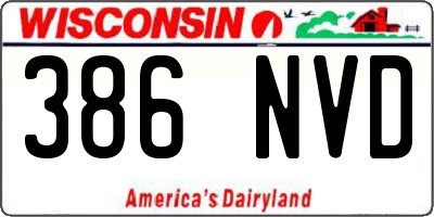WI license plate 386NVD