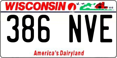 WI license plate 386NVE