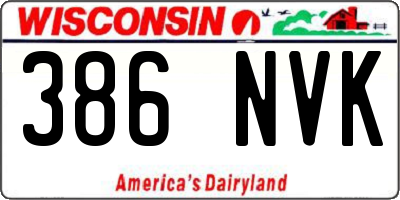 WI license plate 386NVK