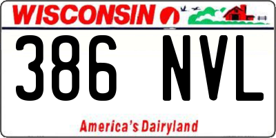 WI license plate 386NVL