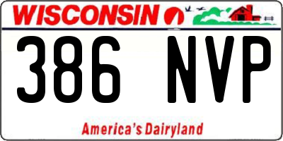 WI license plate 386NVP