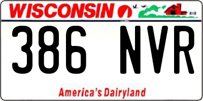 WI license plate 386NVR