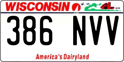WI license plate 386NVV