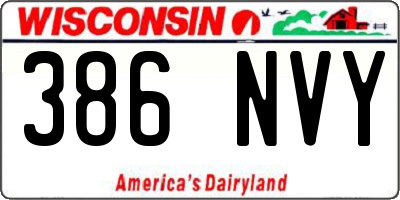 WI license plate 386NVY