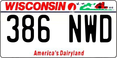 WI license plate 386NWD