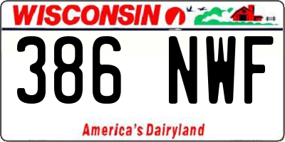 WI license plate 386NWF