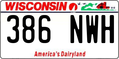 WI license plate 386NWH