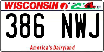 WI license plate 386NWJ