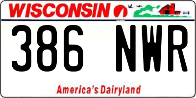 WI license plate 386NWR