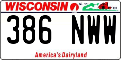 WI license plate 386NWW