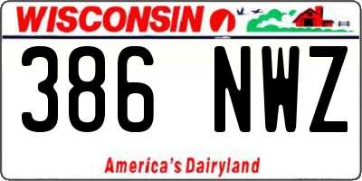 WI license plate 386NWZ