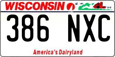 WI license plate 386NXC