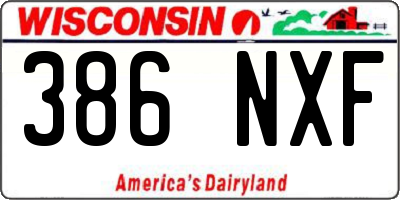 WI license plate 386NXF