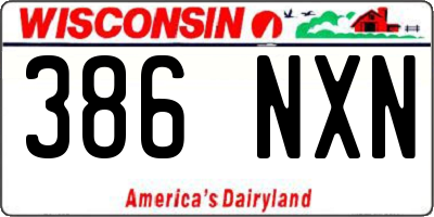 WI license plate 386NXN