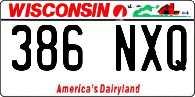 WI license plate 386NXQ