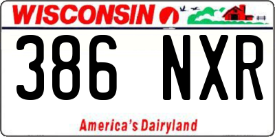 WI license plate 386NXR