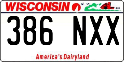 WI license plate 386NXX