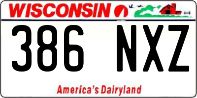 WI license plate 386NXZ