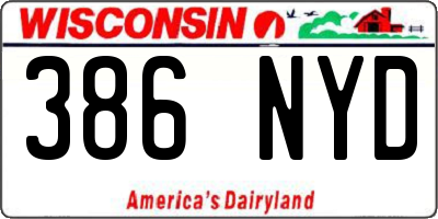 WI license plate 386NYD